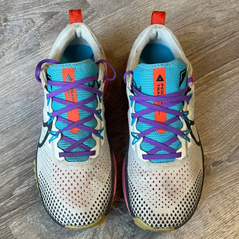 Nike Pegasus Trail 4 Womens 7.5 Running Shoes Pink Teal FD0876-100